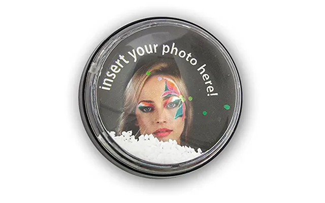 Mini Snow Globe Magnet Black Personalised Photo Fridge Magnet
