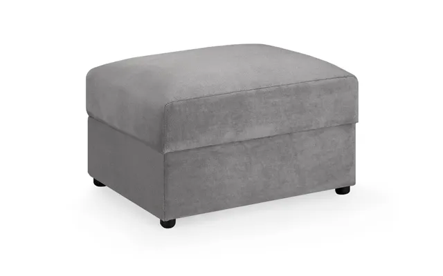 Mirabel Velvet Footstool Ottoman Luxurious Comfort, Elegant Living Room Accent - Grey