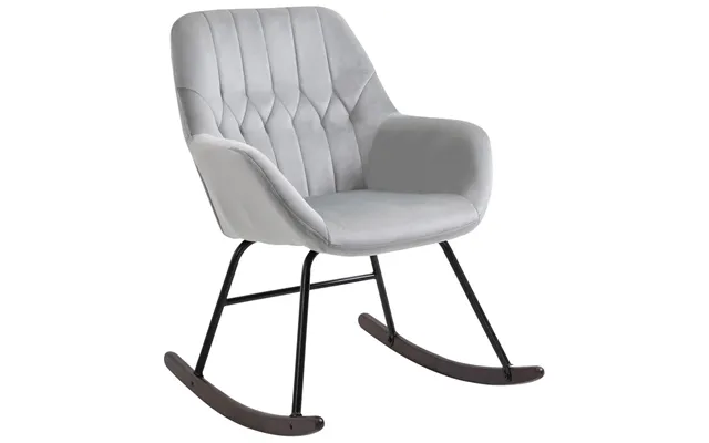 Modern Rocking Chair With Steel Frame Sponge Padding For Home Office Grey product image