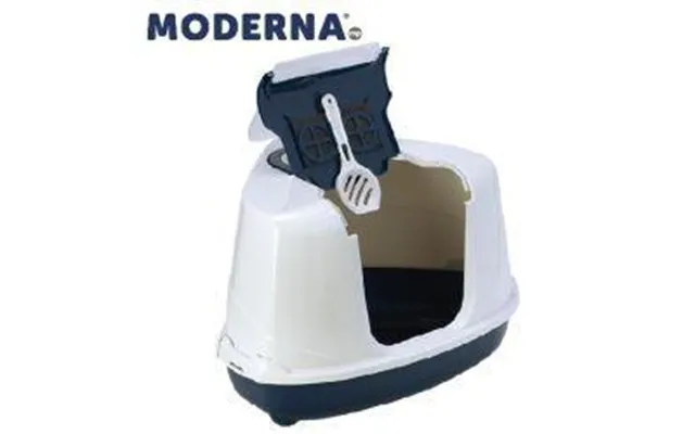 Moderna Corner Hooded Flip Loo Litter Tray - Blue