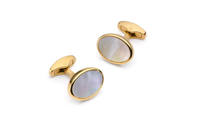 Mother Of Pearl Oval Cufflinks In Gold