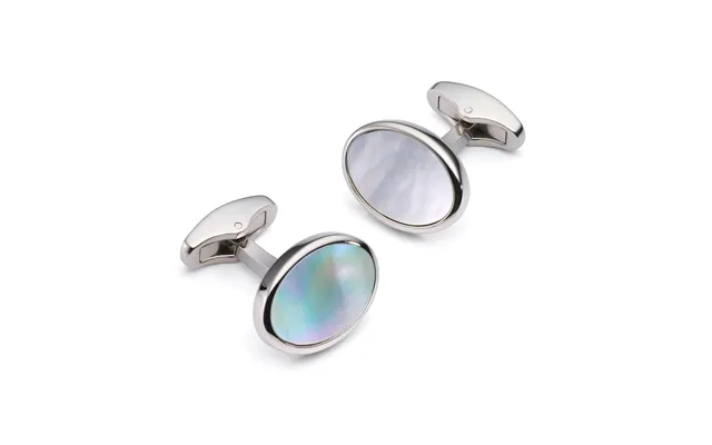 Mother Of Pearl Oval Cufflinks In Silver