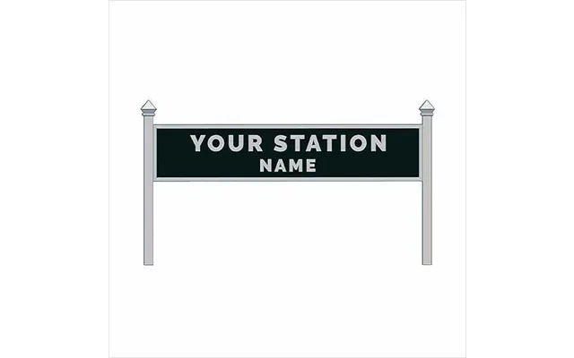 N Scale Pre-coloured Single-sided Personalised Steam-era Station Name Board - Style 1