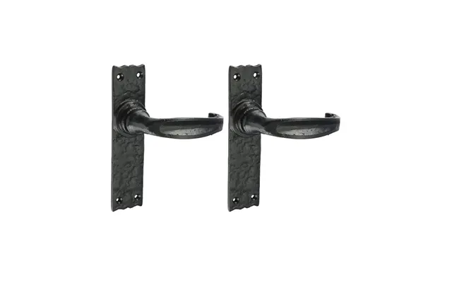 Narrow Style Lever Latch Door Handle Antique Black Iron - 155 × 37