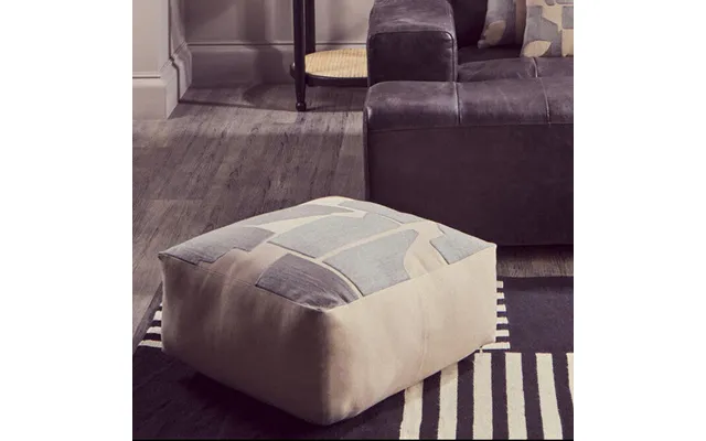 Natural And Grey Square Floor Cushion Bosie Ozella