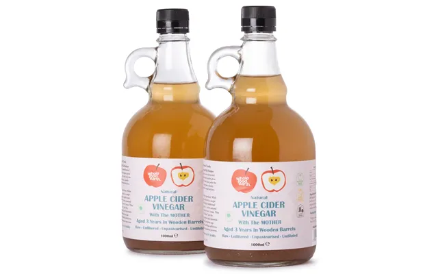 Natural Apple Cider Vinegar 2 X 1l With Mother Raw Unpasteurised Unfiltered Gmo Free