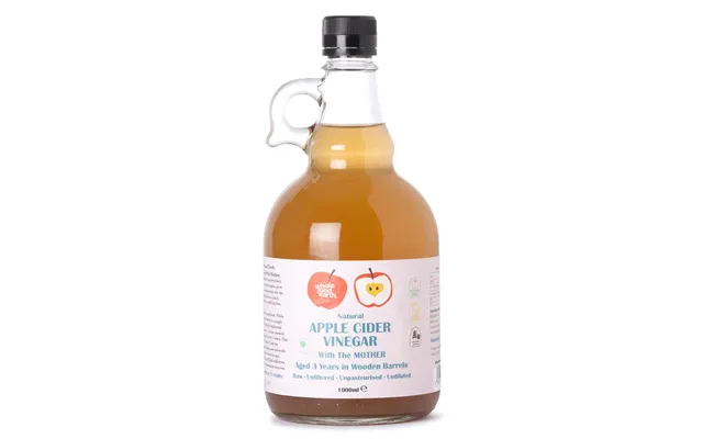 Natural Apple Cider Vinegar With Mother 1x1l Raw Unpasteurised Unfiltered Gmo Free - 1 X 1l