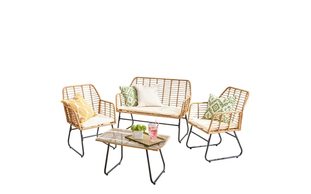 Neo 4 Piece Wicker Bamboo Style Garden Sofa - Table & Chairs Set product image