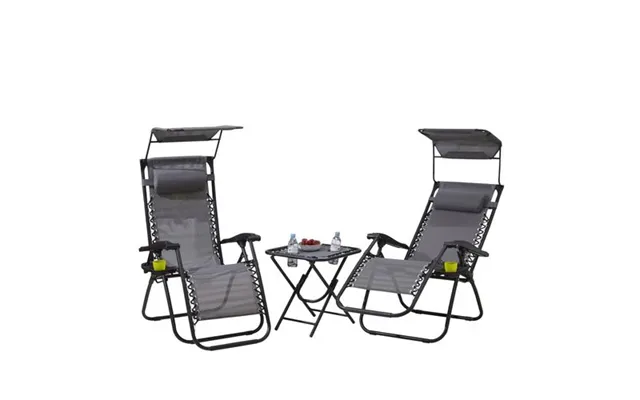 Neo Grey Folding Portable Zero Gravity Chairs And Table Set product image