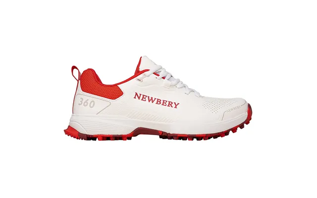 Newbery 360 Cricket Shoe - White & Red Pimples