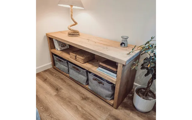Norwyn 2-tier Storage Unit Bookshelf Toy Storage Living Room Storage Shoe Storage Rustic Storage Unit Solid Wood - Light product image