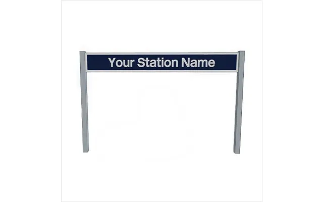 O Scale Pre-coloured Double-sided Personalised Post-privatisation Era Station Name Board - Blue
