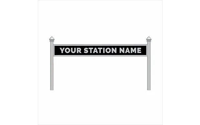 O Scale Pre-coloured Double-sided Personalised Steam-era Station Name Board - Style 1