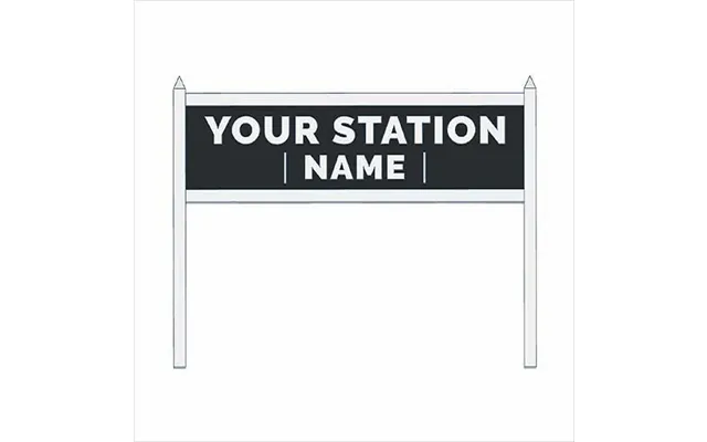 O Scale Pre-coloured Double-sided Personalised Steam-era Station Name Board - Style 2