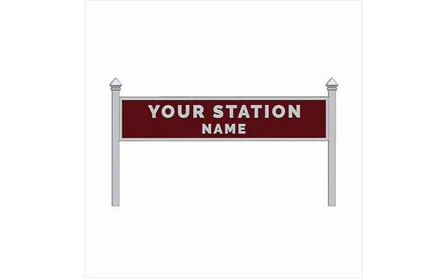 O Scale Pre-coloured Single-sided Personalised Steam-era Station Name Board - Style 1