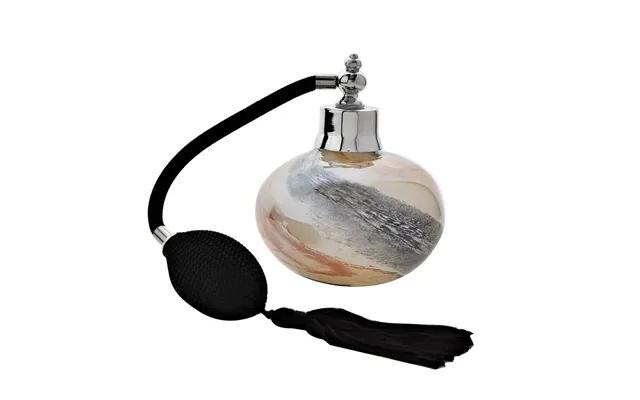Objets D'art Black & Gold Round Glass Perfume Bottle