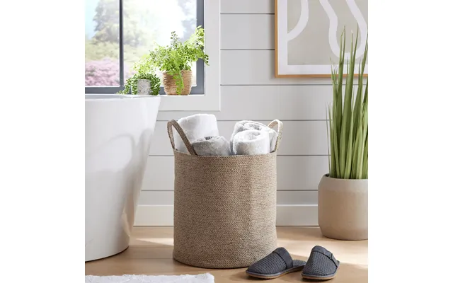Olivia Rocco Large Woven Cotton Laundry Basket With Handles Durable Rope Storage Bin - Natural