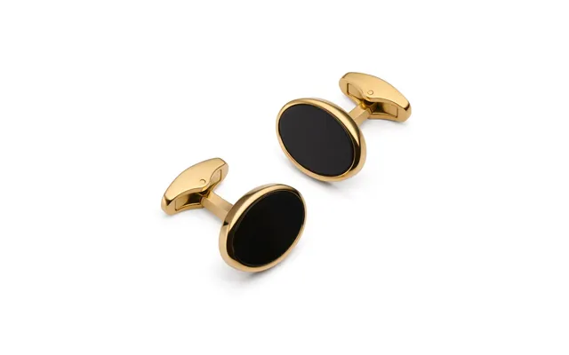 Onyx Oval Cufflinks In Gold