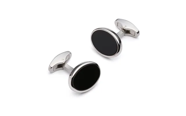 Onyx Oval Cufflinks In Silver