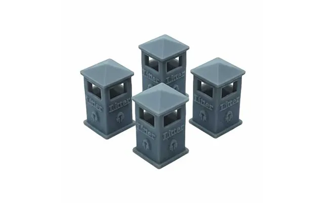Oo Scale Ready To Paint Civic Litter Bin - Style 2 6 Pack