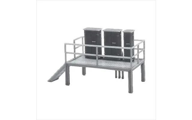 Oo Scale Ready To Paint Galvanised Steel Lineside Platform With Relay Cabinets