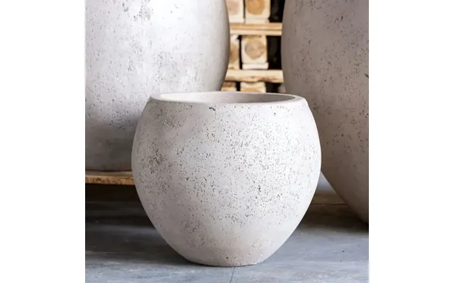 Orbello Truffle 35cm Medium Concrete Sphere Planter 25l Round Plant Pot