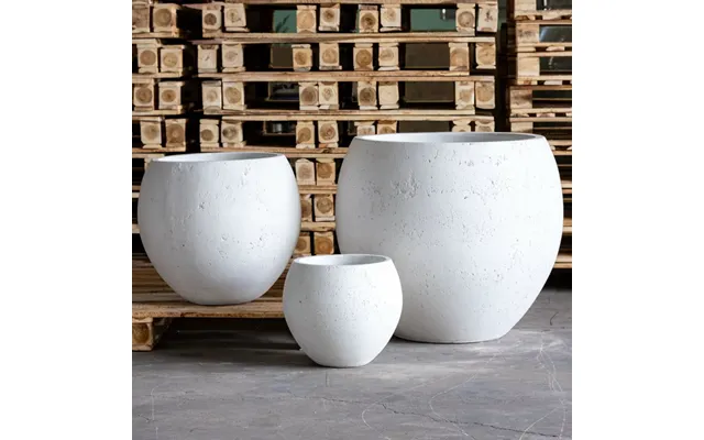 Orbello White Mist 70cm Extra Large Concrete Sphere Planter 207l Round Plant Pot