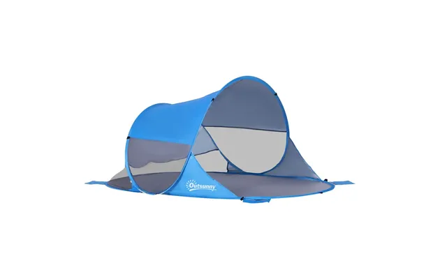 Outsunny 1-2 Person Pop Up Beach Tent Hiking Uv 30 Protection Patio Sun Shade Shelter Portable Automatic - Blue product image