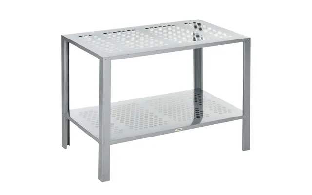 Outsunny 2-tier Steel Plant Stand - Stylish Patio Organizer & Display Shelf