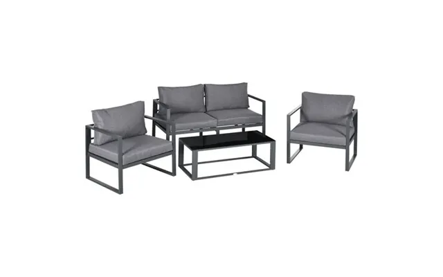 Outsunny 4 Pieces Garden Sectional Sofa Table Furniture Set Aluminium W Cushion product image