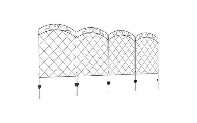 Outsunny 4pcs Decorative Garden Fencing 43in X 11.4ft Steel Border Edging Swirls