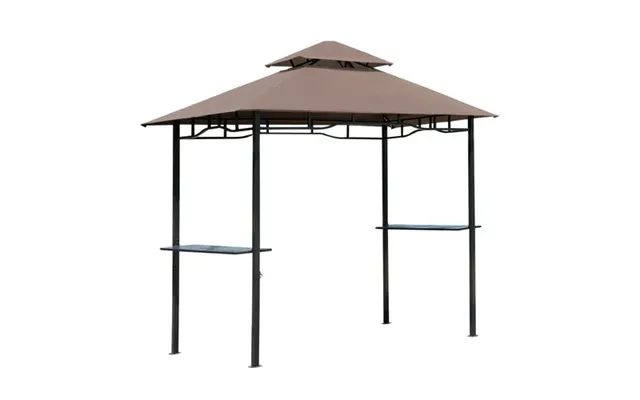 Outsunny 8ft Double-tier Gazebo Grill Canopy Tent Shelter-coffee product image