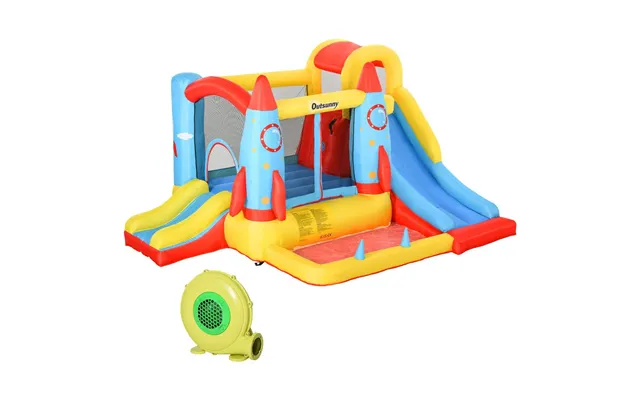 Outsunny Bouncy Castle Inflatable Bouncy Castles For Children Bounce House 3 In 1 W Trampoline Slide Water Pool With Blo