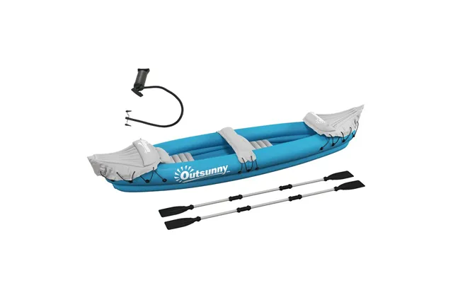 Outsunny Inflatable Kayak Two-person Inflatable Boat W Air Pump, Blue - Blue