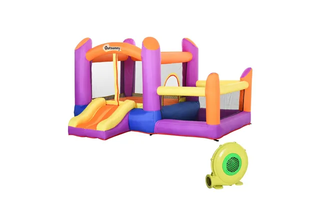 Outsunny Kids Bouncy Castle House Inflatable Trampoline Slide Water Pool 3 In 1 With Blower For Kids Age 3-8 Multi-color