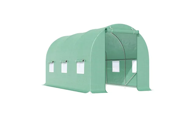 Outsunny Walk-in Gardening Greenhouse 4.5m X 2m X 2m Pe Cover - Galvanized Steel Frame Green product image