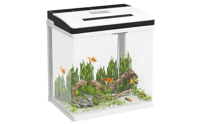 Pawhut 13l Glass Fish Tank W Filter - Led Lighting