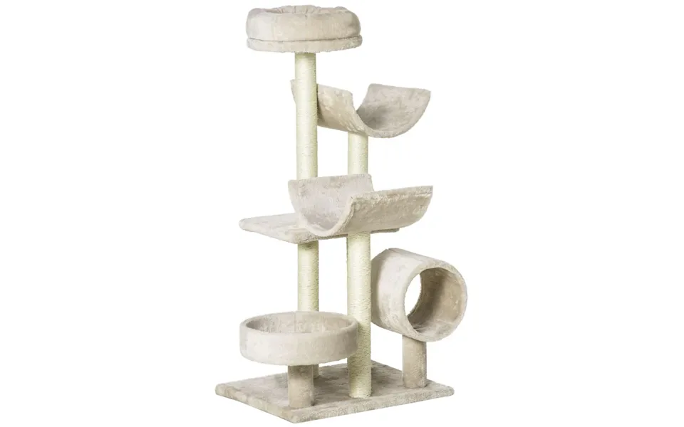 Pawhut Cat Tree For Indoor Cats Kitten Pet Scratching Post Perch Activity Center Scratcher Climb Post Play House Arch Wi