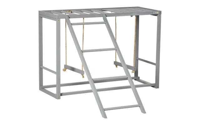 Pawhut Chicken Activity Play Chicken Coop With Swing Set For 3-4 Birds - Grey
