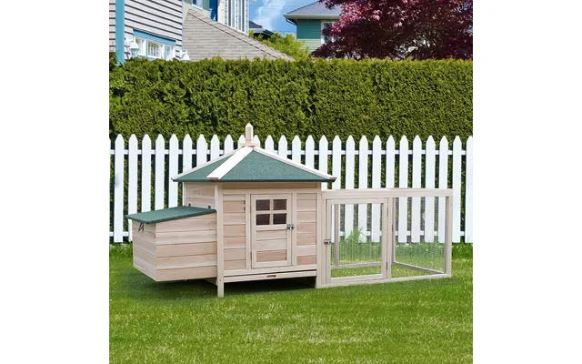 Pawhut Chicken Coop Hen Poultry House With Nesting Box Outdoor Run Patio Wooden product image