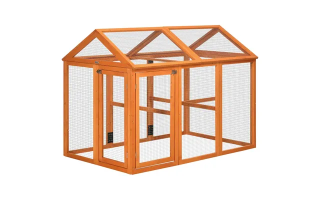 Pawhut Chicken Run, Wooden Chicken Coop W Combinable Design - Orange product image