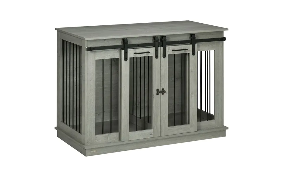 Pawhut Double Door Dog Crate Furniture - Secure & Stylish For Large & Small Dogs