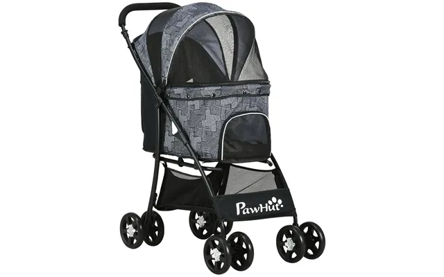 Pawhut Foldable Dog Stroller - Large Carriage, Universal Wheels, Brakes