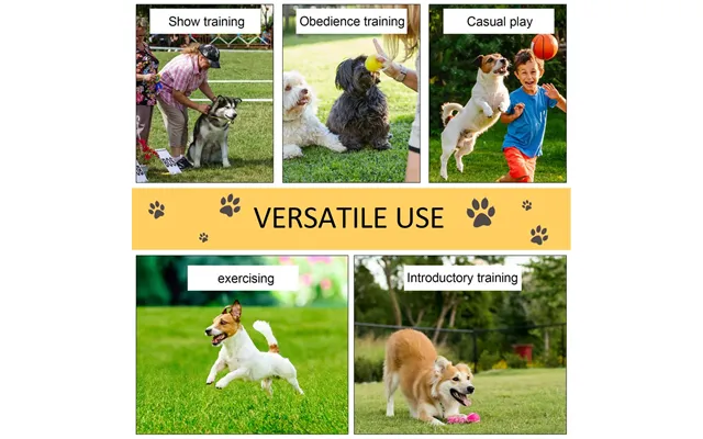 Pawhut Pet Agility Training Equipment Dog Play Run Jump Obedience Training Set Adjustable Poles