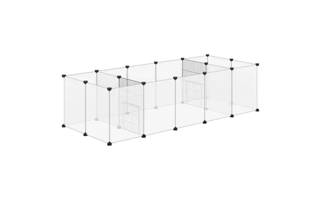 Pawhut Pet Playpen - 18 Panels Diy Small Animal Cage For Guinea Pigs Hedgehogs