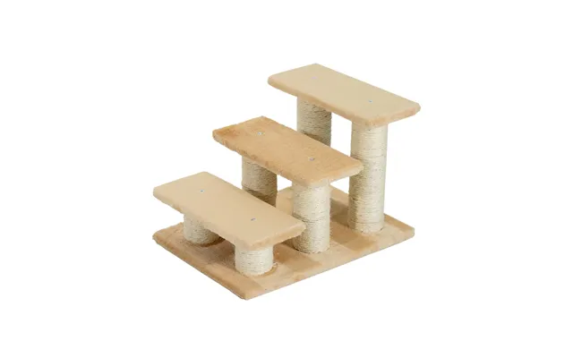 Pawhut Pet Steps Portable Cat Dog Little Older Animal Easy Climb Stairs Assistance Cream