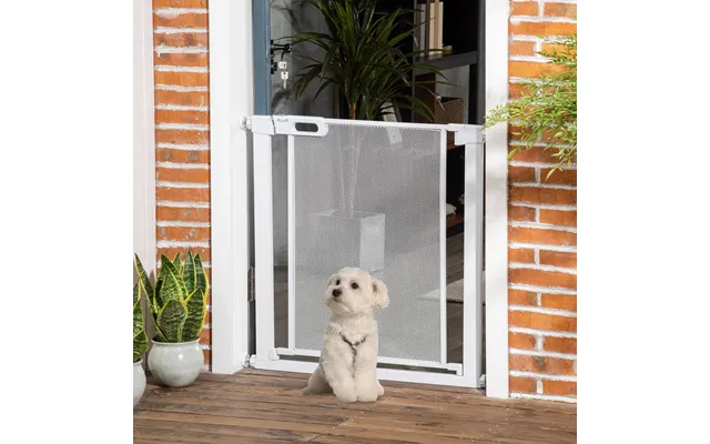 Pawhut Pressure Fit Safety Gate For Doorways And Staircases, Dog Gate W Auto Closing Door, Pet Barrier For Hallways W Do product image