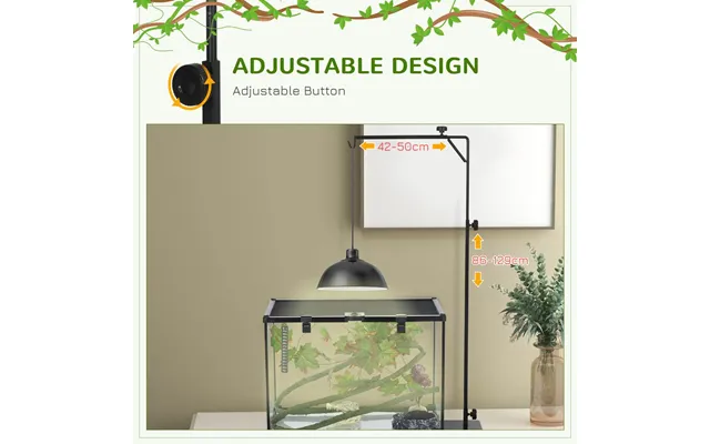 Pawhut Reptile Lamp Stand Adjustable Height - Stable Base