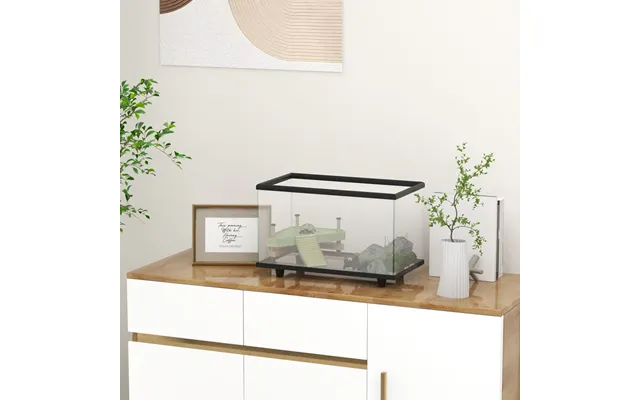 Pawhut Turtle Tank 28l Glass Turtle Aquarium W Easy-drain 45 X 25 X 29cm - 45 X 25 X 29cm Clear product image