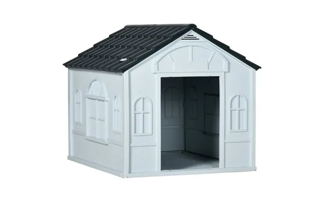 Pawhut Weather-resistant Dog House, Puppy Shelter For Medium Dogs - Grey product image